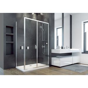 BESCO - Bočný panel k sprchovým dverám DUO SLIDE BLACK - FARBA rámu - Čierna, Rozmer A - 90, Rozmer C - 195, Smer zatvárania - Univerzálne Ľavé / Pravé, Výplň - Číre bezpečnostné sklo - 6 mm BCDUOSL90PSBC vyobraziť