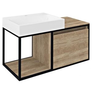 SAPHO - SKARA umývadlová skrinka 100x49, 5x46, 5cm, čierna matná/dub Alabama CG004-2222 vyobraziť