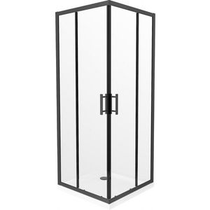 MEXEN/S - Rio sprchovací kút štvorec 70x70, transparent, čierna + biela vanička so sifónom 860-070-070-70-00-4010B vyobraziť