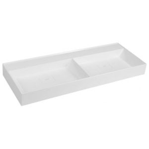 SAPHO - GODIVA dvojité umývadlo, liatý mramor, 119x44cm, bez otvoru, biela GU119-0 vyobraziť