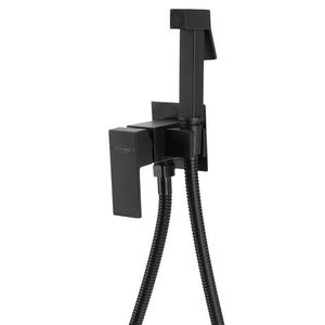 AQUALINE - Podomietková bidetová batéria so Stop sprškou, hadica 1, 2m, hranatá, čierna mat SK301B vyobraziť