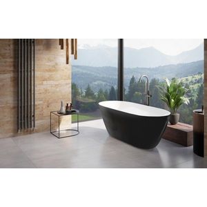 BESCO - Voľne stojaca vaňa MOYA čierna lesklá / biela - Farba - Čierna lesklá / biela, Farba sifónu - Grafitová, Rozmer vane - 160 × 68 cm VANMOYA160GCBWL vyobraziť