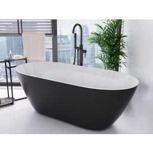 BESCO - Voľne stojaca vaňa MOYA čierna matná / biela - Farba - Čierna matná / biela, Farba sifónu - Zlatá, Rozmer vane - 160 × 68 cm VANMOYA160ZCBWM vyobraziť