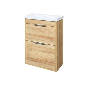 Mereo Vigo, kúpeľňová skrinka s keramickým umývadlom 51 cm, dub Riviera CN320 vyobraziť