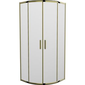 MEXEN - Rio sprchovací kút štvrťkruh 80 x 80, dekor, zlatá 863-080-080-50-30 vyobraziť