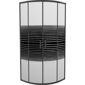 MEXEN - Rio sprchovací kút štvrťkruh 80 x 80, pruhy, čierna 863-080-080-70-20 vyobraziť