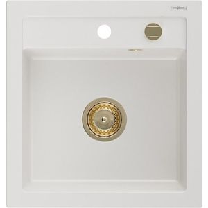 MEXEN/S MEXEN/S - Vito Vito granitový drez 1-miska 520x490 mm, biela, + zlatý sifón 6503521000-20-G vyobraziť