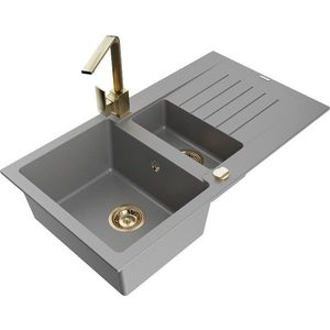 MEXEN/S MEXEN/S - Matias granitový drez 1.5 s odkvapkávačom vrátane batérie Rita, šedý 6502-71-670300-50 vyobraziť