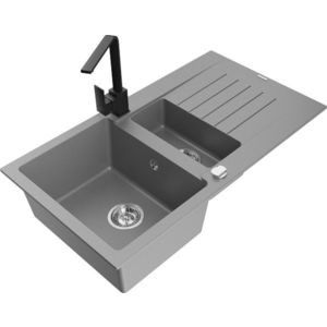 MEXEN/S MEXEN/S - Matias granitový drez 1.5 s odkvapkávačom vrátane batérie Rita, šedý 6502-71-670300-70 vyobraziť