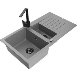 MEXEN/S MEXEN/S - Matias granitový drez 1.5 s odkvapkávačom vrátane batérie Rita, šedý 6502-71-670300-70-B vyobraziť