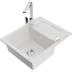 MEXEN/S MEXEN/S - Enzo granitový drez 1-miska s odkvapkávačom vrátane batérie Rita, biela 6506-20-670300-00 vyobraziť