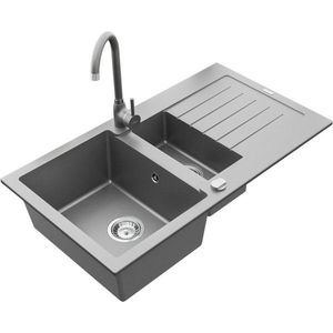 MEXEN/S MEXEN/S - Matias granitový drez 1.5 s odkvapkávačom vrátane batérie Telma, šedá 6502-71-670200-71 vyobraziť