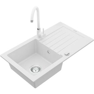 MEXEN/S MEXEN/S - Pablo granitový drez 1 s odkvapkávačom vrátane batérie Telma, biela 6510-20-670200-20 vyobraziť