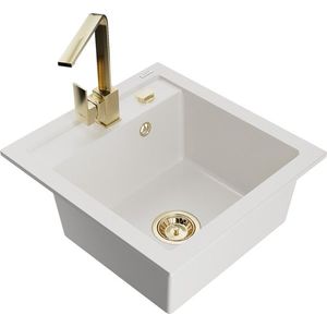 MEXEN/S MEXEN/S - Vito granitový drez 1-miska vrátane batérie Rita, biela 6503-20-670300-50 vyobraziť