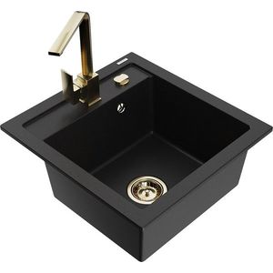 MEXEN/S MEXEN/S - Vito granitový drez 1-miska vrátane batérie Rita, čierna 6503-77-670300-50 vyobraziť