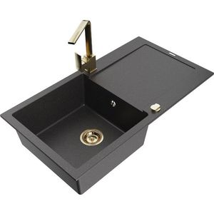 MEXEN/S MEXEN/S - Leo granitový drez 1-miska s odkvapkávačom vrátane batérie Rita, čierny kropenatý 6501-76-670300-50 vyobraziť