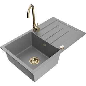 MEXEN/S MEXEN/S - Bruno granitový drez s odkvapkávačom vrátane batérie Telma, šedá 6513-71-670200-50 vyobraziť