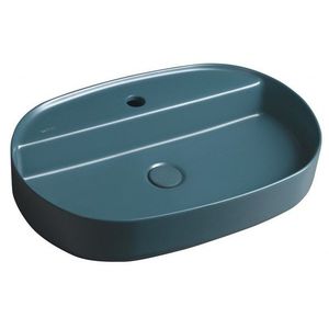 ISVEA - INFINITY OVAL keramické umývadlo na dosku, 60x40cm, matná zelena Petrol 10NF65060-2P vyobraziť