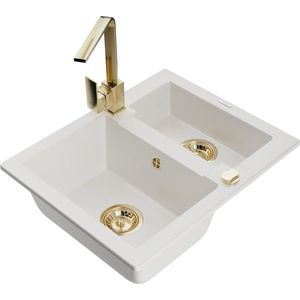 MEXEN/S MEXEN/S - Carlos granitový drez 1.5 vrátane batérie Rita, biela 6518-20-670300-50 vyobraziť