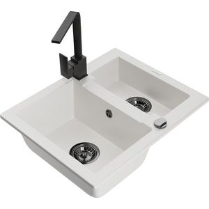 MEXEN/S MEXEN/S - Carlos granitový drez 1.5 vrátane batérie Rita, biela 6518-20-670300-70 vyobraziť