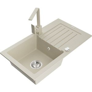 MEXEN/S MEXEN/S - Pablo granitový drez 1-miska s odkvapkávačom vrátane batérie Rita, béžový 6510-69-670300-69 vyobraziť