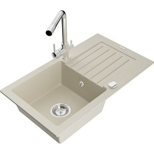 MEXEN/S MEXEN/S - Pablo granitový drez s odkvapkávačom vrátane batérie Duero, béžová 6510-69-671600-00 vyobraziť
