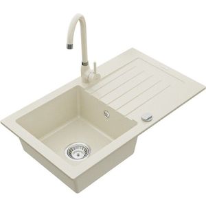 MEXEN/S MEXEN/S - Pablo granitový drez 1 s odkvapkávačom vrátane batérie Telma, béžováy 6510-69-670200-69 vyobraziť