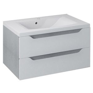 SAPHO - WAVE umývadlová skrinka 79, 7x45x47, 8cm, biela/dub strieborný WA080-3011 vyobraziť