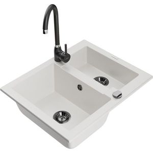 MEXEN/S MEXEN/S - Carlos granitový drez 1.5 vrátane batérie Telma, biela 6518-20-670200-70 vyobraziť