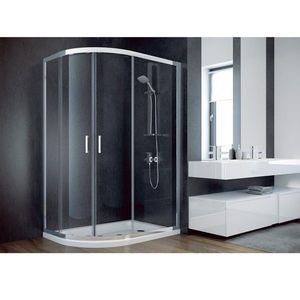 BESCO - Asymetrický sprchovací kút MODERN 185 + vanička z liateho mramoru LAKA - FARBA rámu - Chróm / Leštený hliník (ALU), Rozmer A - 100, Rozmer B - 80, Vanička HL - Vrátane vaničky, Výplň - Frost bezpečnostné sklo - 6 mm, Spôsob prevedenia - Pravá vyobraziť