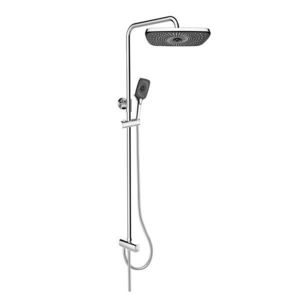 MEREO Mereo Sprchový set s tyčou, hadicou, ručnou a tanier. hranatou sprchou, čierna CB95001SB2 vyobraziť