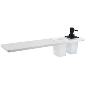 SAPHO - ABELINE polica, pohár + dávkovač/čierna, 500, Rockstone, biela mat AE502-0101-03 vyobraziť