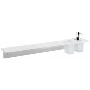 SAPHO - ABELINE polica, pohár + dávkovač/chróm, 800, Rockstone, biela mat AE802-0101-02 vyobraziť