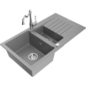 MEXEN/S MEXEN/S - Matias granitový drez 1.5 s odkvapkávačom vrátane batérie Carla, šedá 6502-71-670700-00 vyobraziť