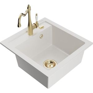 MEXEN/S MEXEN/S - Vito granitový drez 1-miska vrátane batérie Carla, biela 6503-20-670700-50 vyobraziť