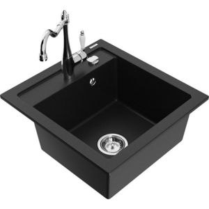 MEXEN/S MEXEN/S - Vito granitový drez 1-miska vrátane batérie Carla, čierna 6503-77-670700-00 vyobraziť