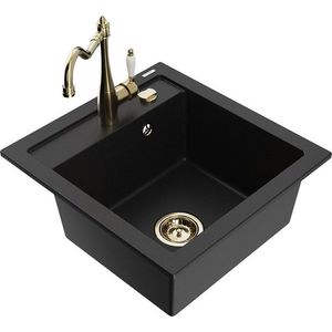 MEXEN/S MEXEN/S - Vito granitový drez 1-miska vrátane batérie Carla, čierna 6503-77-670700-50 vyobraziť