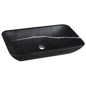 SAPHO - BLOK kamenné umývadlo na dosku, 60x35cm, čierny Marquin matný 2401-39 vyobraziť