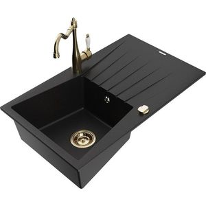 MEXEN/S MEXEN/S - Cesar granitový drez 1-miska s odkvapkávačom vrátane batérie Carla, čierna 6514-77-670700-50 vyobraziť