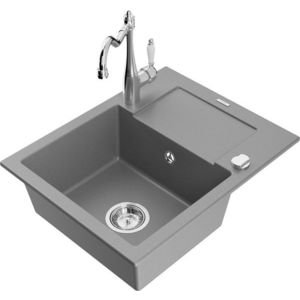 MEXEN/S MEXEN/S - Enzo granitový drez 1 s odkvapkávačom vrátane batérie Carla, šedá 6506-71-670700-00 vyobraziť