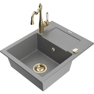 MEXEN/S MEXEN/S - Enzo granitový drez 1 s odkvapkávačom vrátane batérie Carla, šedá 6506-71-670700-50 vyobraziť