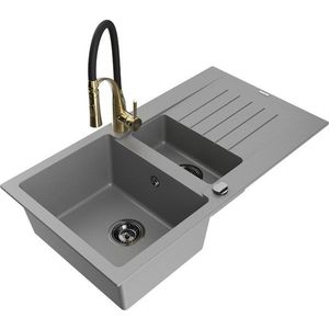 MEXEN/S MEXEN/S - Matias granitový drez 1.5 s odkvapkávačom vrátane batérie Aster, šedá 6502-71-73450-57-B vyobraziť