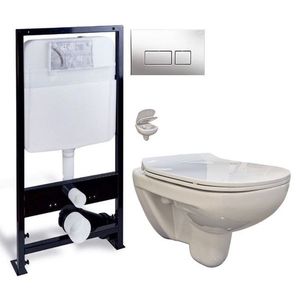 PRIM předstěnový instalační systém s chromovým tlačítkem 20/0041 + WC bez oplachového kruhu Edge + SEDADLO PRIM_20/0026 41 EG1 vyobraziť