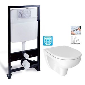 PRIM predstenový inštalačný systém bez tlačidla + WC JIKA LYRA PLUS RIMLESS + SEDADLO duraplastu SLOWCLOSE PRIM_20/0026 X LY2 vyobraziť