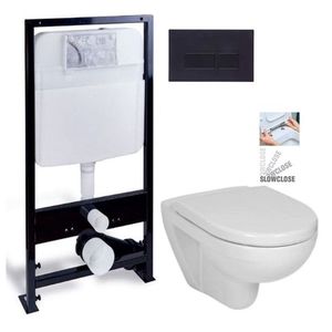 PRIM predstenový inštalačný systém s čiernym tlačidlom 20/0044 + WC JIKA LYRA PLUS + SEDADLO duraplastu SLOWCLOSE PRIM_20/0026 44 LY5 vyobraziť