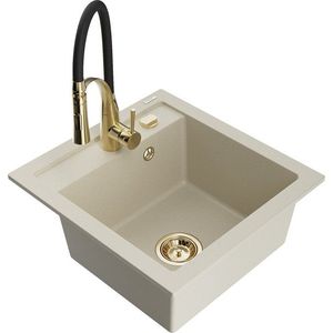 MEXEN/S MEXEN/S - Vito granitový drez 1-miska vrátane batérie Aster, béžová 6503-69-73450-57-G vyobraziť