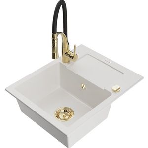 MEXEN/S MEXEN/S - Enzo granitový drez 1 s odkvapkávačom vrátane batérie Aster, biela 6506-20-73450-57-G vyobraziť