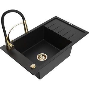 MEXEN/S MEXEN/S - Elias granitový drez 1 s odkvapkávačom vrátane batérie Aster, čierna 6511-77-73450-57-G vyobraziť