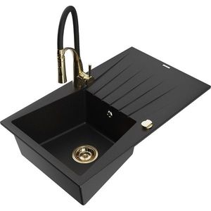 MEXEN/S MEXEN/S - Cesar granitový drez s odkvapkávačom vrátane batérie Aster, čierna 6514-77-73450-57-G vyobraziť