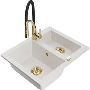 MEXEN/S MEXEN/S - Carlos granitový drez 1.5 vrátane batérie Aster, biela 6518-20-73450-57-G vyobraziť